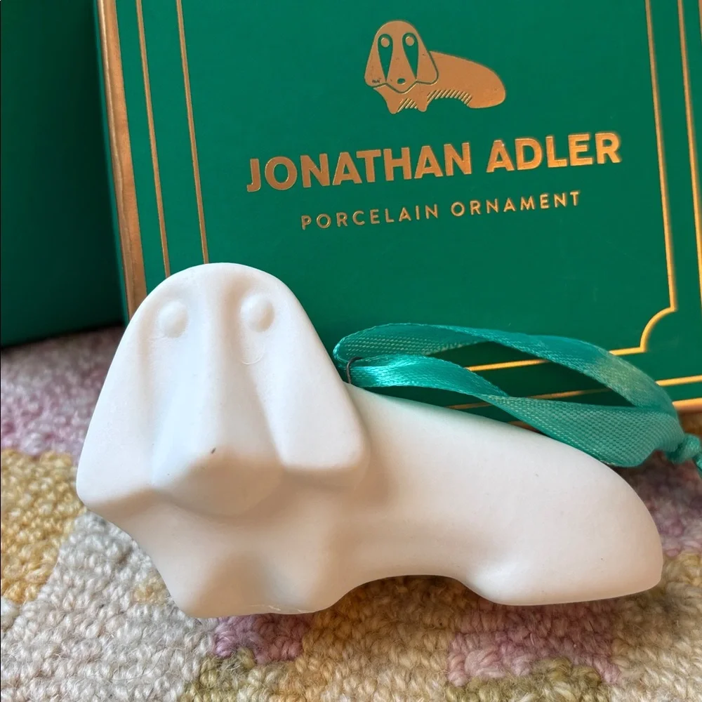 Jonathan Adler Porcelain Ornament HOUND NWT in box